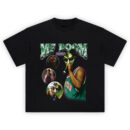 MF DOOM All Caps T-Shirt with green logo and multiple masked DOOM images