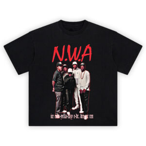 NWA Legends Compton Crew T-shirt featuring group photo of Ice Cube, Eazy-E, Dr. Dre, MC Ren, and DJ Yella