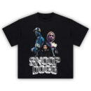 Snoop Dogg T-Shirt featuring a collage of iconic West Coast rapper styles and looks