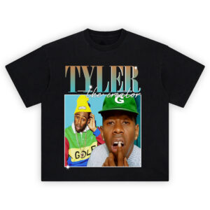Tyler the Creator Golf Style Graphic Tee featuring colorful portraits and bold streetwear fashion