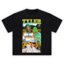 Tyler The Creator Golf Shirt with sunflower collage and colorful Golf Wang style