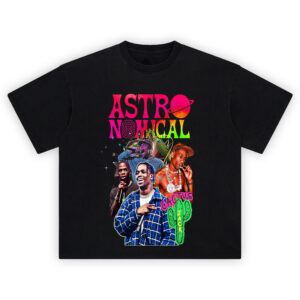 AstroNomical Cactus Jack Collage Tee featuring Travis Scott in vivid cosmic-inspired graphics