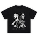 Drake J Cole Chess T-Shirt showing both rappers in grayscale playing chess, with floating heads and “Big As The What?” text.