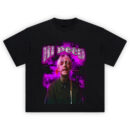 Lil Peep Purple Aesthetic Shirt with flower and lightning background
