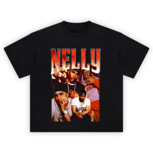 Nelly Country Grammar Era Graphic T-shirt featuring collage of Nelly in iconic 2000s outfits and poses