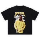Yeezus Kanye Hoodie Shirt featuring Kanye West in yellow hoodie with clouds