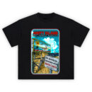 Amity Island Shirt featuring retro Jaws artwork with beach closure warning