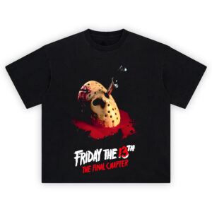 Friday the 13th Shirt featuring Jason Voorhees’ hockey mask with knife and blood