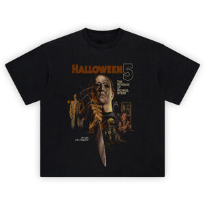 Halloween 5 Shirt featuring Michael Myers and retro horror sequel movie artwork