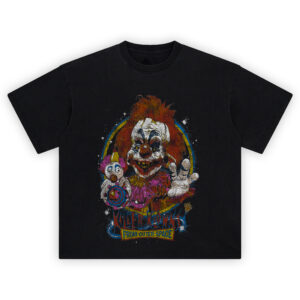 Killer Klowns From Outer Space Shirt with terrifying clown and cosmic design