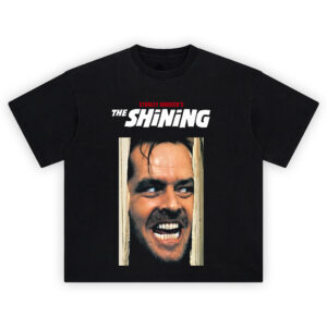 The Shining T-Shirt with Jack Nicholson’s face bursting through a door from “Here’s Johnny” scene