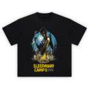 Sleepaway Camp II T-Shirt with campfire skeletons and creepy killer counselor under full moon