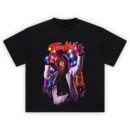 Teen Wolf Dance Party T-Shirt with werewolf in white suit dancing under colorful lights