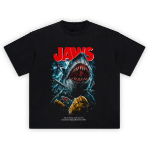 Jaws Shirt featuring terrifying shark attack movie scene artwork