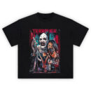 Terrifier Circus Horror T-Shirt with Art the Clown, syringe, and graphic bloody design