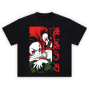 Demon Slayer Tanjiro and Nezuko Duo T Shirt featuring siblings in action pose