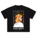 Kyojuro Rengoku Flame Pillar T Shirt with bold portrait of Rengoku from Demon Slayer