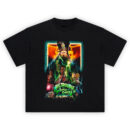 Big Trouble in Little China Graphic T-Shirt with Jack Burton, Lo Pan, and neon lightning artwork