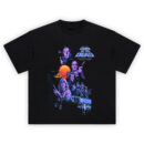 Dawn of the Dead Movie Poster Graphic T-Shirt with retro 70s artwork and zombie film cast illustration