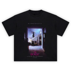 The Exorcist Staircase Scene T Shirt featuring Father Merrin ascending the stairs