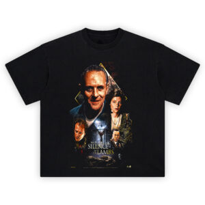 The Silence of the Lambs Thriller Graphic T Shirt featuring Hannibal Lecter, Clarice Starling, Buffalo Bill, and iconic crime scenes from the film