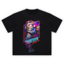Guardians of the Galaxy Vol 2 Neon Graphic Tee with Star-Lord, Baby Groot, and glowing cassette art