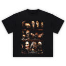 Texas Chainsaw 3D Leatherface Mask Collection T Shirt with horror masks on shelves