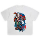 Tanjiro fighting Akaza and Daki in Demon Slayer anime graphic on t-shirt