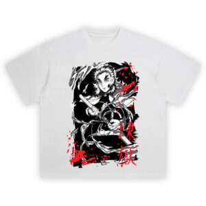 Rengoku Flame Breathing T-Shirt featuring Kyojuro Rengoku in fiery battle pose from Demon Slayer