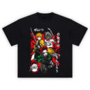 Tanjiro Zenitsu Inosuke Trio T-Shirt with Demon Slayer characters in battle-ready pose