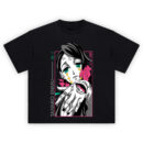Tanmio Enmu Demon Slayer T-Shirt featuring Enmu with teal eyes and mouth on hand