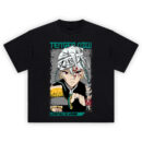 Tengen Uzui Kimetsu no Yaiba Sound Hashira T-Shirt with bold grayscale and gem highlights from Demon Slayer