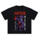 Kacchan Shirt with purple-armored hero, red X harness, blast flare, large KACCHAN title, and vertical Japanese text