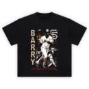 Barry Bonds Giants Legend T Shirt featuring Barry in multiple poses with bold SF Giants graphics