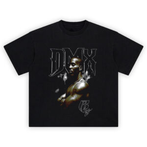 DMX Ruff Ryder Legacy T Shirt with bold gothic logo and black-and-white portrait of DMX