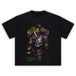 Kobe Bryant Legacy Rings T Shirt featuring Kobe with championship rings, signature, and 8/24 tribute