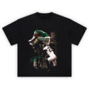 Bo Scarbrough Hurdle T Shirt showing Bo Scarbrough mid-air leap over a defender in a dramatic football play
