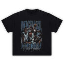 Michael Jordan North Carolina Shirt with Carolina blue action collage, large MICHAEL/JORDAN lettering, and script North Carolina