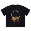 Gervonta Davis Big Face portrait with Yankees cap, sunglasses, red signature, halftone shading