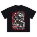 Levi vs Beast Titan Shirt with Levi slashing, red blood splatter, and ODM gear