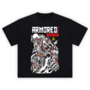Armored Titan Mecha Shirt with robotic armored titan, “ARMORED” header, MECHA CORP tag, and radiation symbol