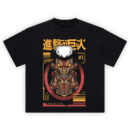Armored Titan Attack on Titan Tech Design T Shirt with futuristic cyber-style face and muscle detailing