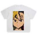 Meliodas Dual Demon Mode T Shirt with split-face design showing both demon forms from The Seven Deadly Sins