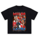 William Saliba shirt with orange background, red “WILLIAM” title, blue “SALIBA” name, and collage of Arsenal poses
