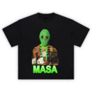 NBA YoungBoy Masa Tour Green Mask T Shirt featuring iconic tour look with ski mask and chains