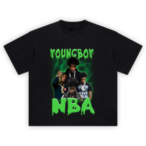 NBA YoungBoy Slime Green Collage T Shirt featuring multiple portraits with slime NBA lettering