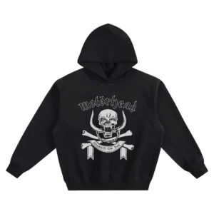 Motörhead Graphic Hoodie – March or Die Skull Crossbones Artwork