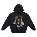 Young Dolph Big Face Hoodie with intense close-up portrait, hands on head, jewelry details, and “Young Dolph” script text