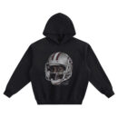 Jerry Rice Big Face Hoodie graphic showing a close-up portrait of Jerry Rice inside a silver helmet with red stripes, SF logo, and “Jerry Rice #80” signature on a black hoodie.