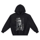 Dan Marino Hoodie with #13 quarterback throwing pose over an American flag background and signature-style script